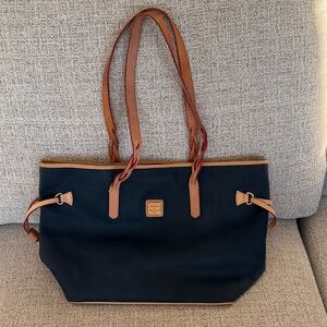 Dooney & Bourke Navy and Tan Tote Bag